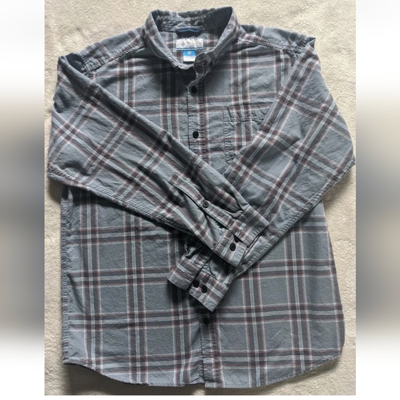 Columbia Men's Shirts Long Sleeve Button Up Plaid Prints Outdoor Size L & LT. - Picture 3 of 12